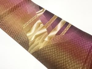 紗 すくい織変わり横段模様織出し袋帯